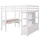 preview thumbnail 16 of 45, Simplicity Loft Bed with All-in-one Storage Shelf Frame and Drawers Underneath, Loft Wood Bed with Desk Built-in Drawers