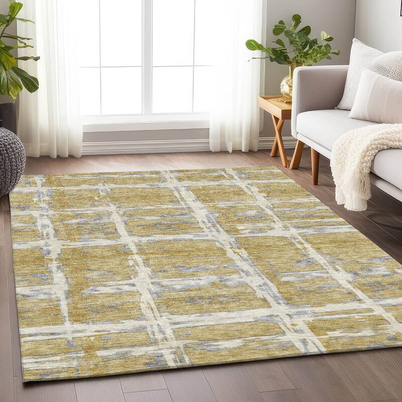 Premium Washable Super Soft Transitional Mayfield Rug - Gold - 3' x 5' - Rectangle