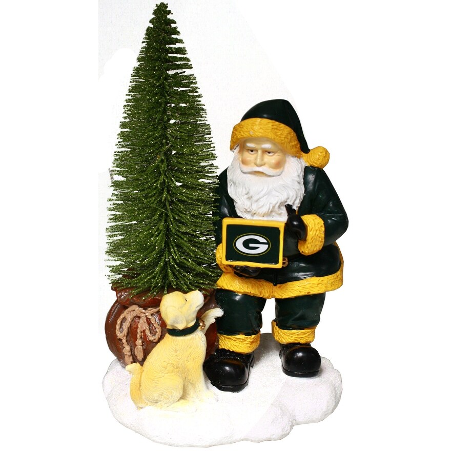 Shop Green Bay Packers Santa W Led Christmas Tree Holiday Figurine Overstock 25768125