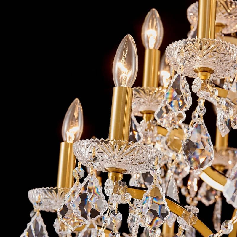 KAYLA Large Crystal Chandelier-12/24-Light Chandelier Light Fixture Modern Maria Theresa Crystal Chandeliers