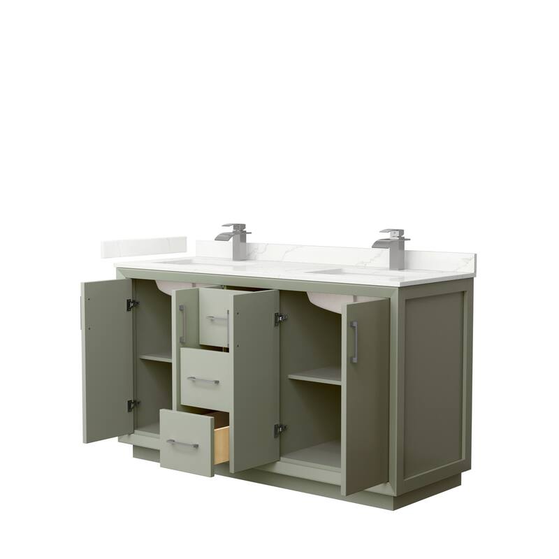 Strada 60-inch Double Vanity, Quartz Top