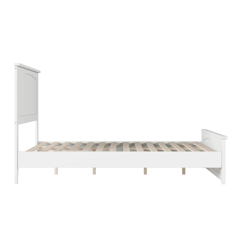 Naples Solid Wood Low Profile Platform Bed with Matching Footboard