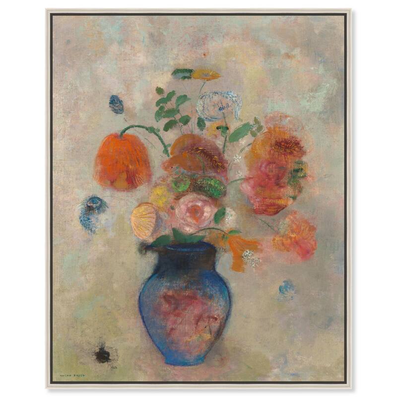 Vase with Flowers 1990 Canvas by Art Remedy - Silver - 16" x 20"