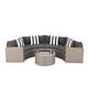 preview thumbnail 6 of 19, Nuon 5-piece Outdoor Patio Conversation Sets Half Moon Furniture Rattan Wicker Sofa Sectional Set by Havenside Home