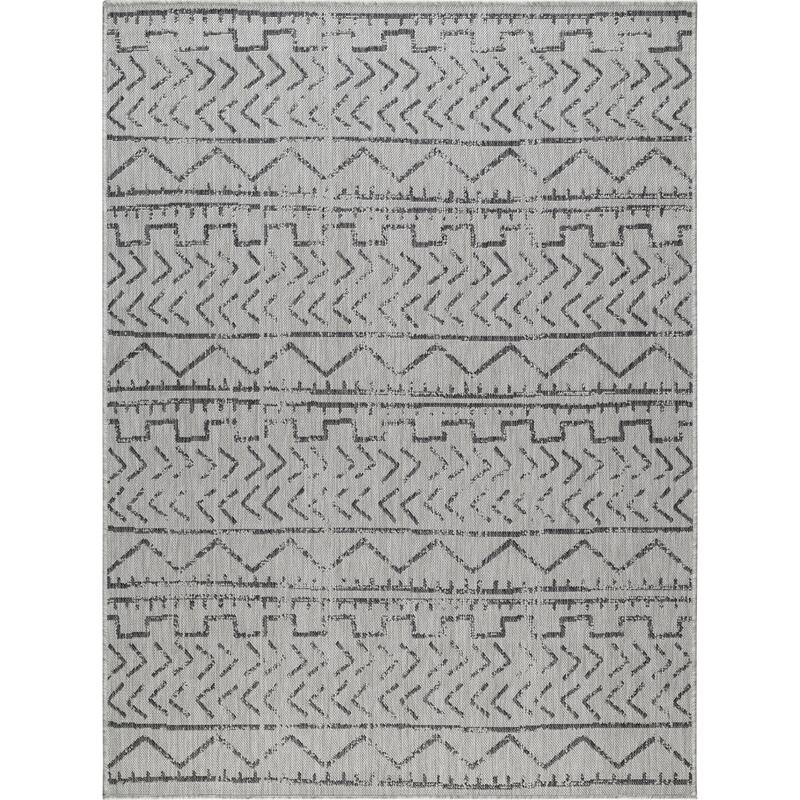 Beverly Rug Dark Grey Trellis Indoor Outdoor Rug, Outside Carpet for Patio, Deck, Porch