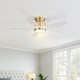 preview thumbnail 3 of 75, Sofucor 42/52 Inch Low Profile Flush Mount Ceiling Fan with Light,Remote Control,Solid wood/ABS Blades,Reversible Quiet DC Motor