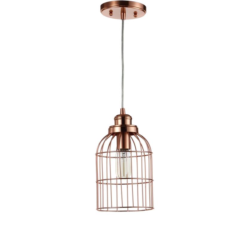 SAFAVIEH Lighting Janick Adjustable 1-Light Led Rose/ Gold Pendant - 6.25"x6.25"x12.8-84.8" - Copper - 6"Wx6"Dx85"H