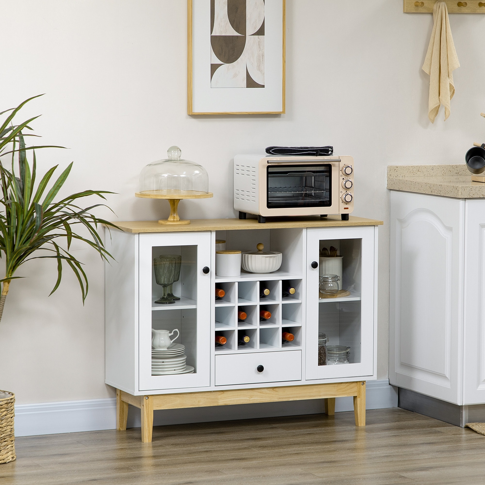 Sideboard buffet sales with wine rack