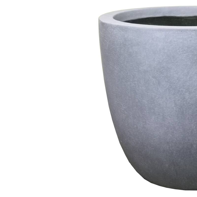 Durx-litecrete Lightweight Concrete Modern Seamless Round Cement Color Planter-Small - 9.8'x9.8'x9.1'
