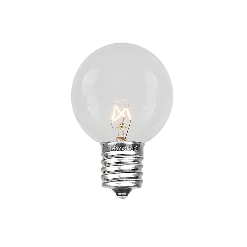 25 Pack S11 Outdoor Patio Globe Replacement Bulbs, Clear, C9/E17 Base