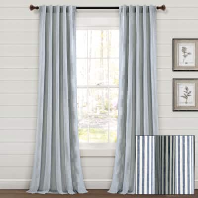 Lush Decor Farmhouse Vintage Stripe Yarn Dyed Cotton Back Tab/Rod Pocket Window Curtain Panels