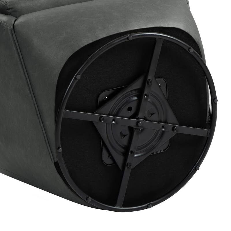 2 Set Vegan Leather Armchair Barrel Swivel Accent Chairs