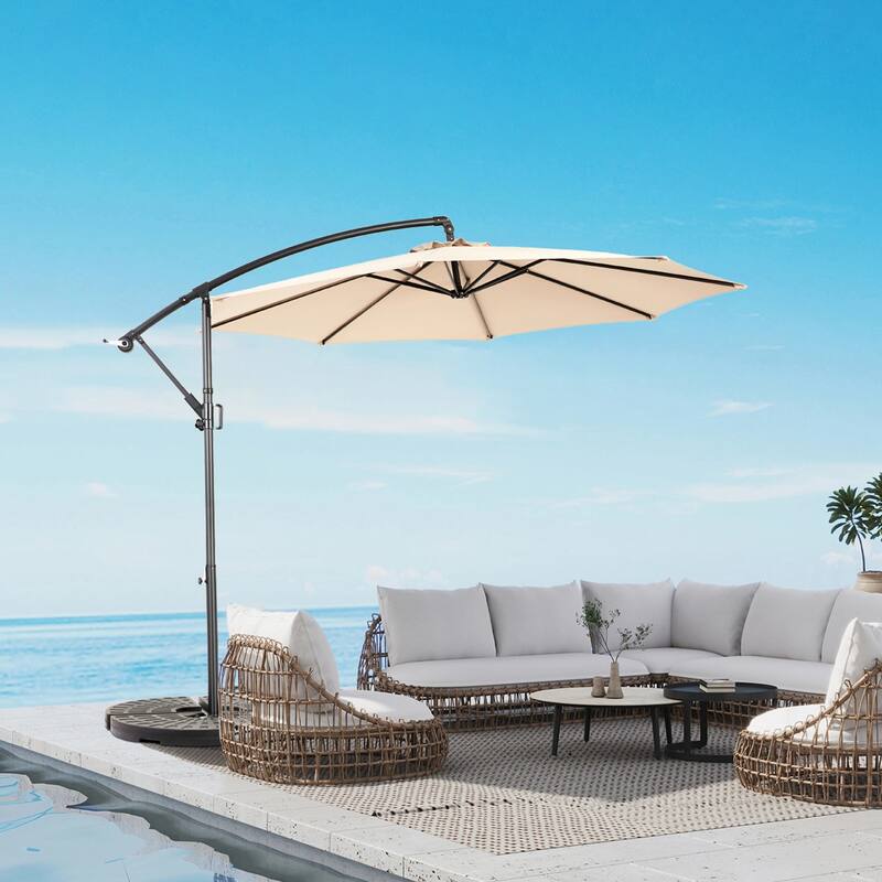 Topcraft 10ft Offset Hanging Market Patio Umbrella