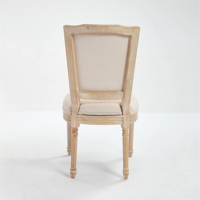 Set of 2 French Country Dining Chairs, Upholstered with T-Shaped Back