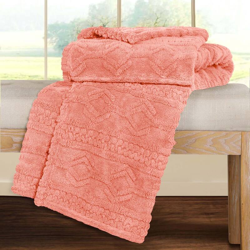 Superior Arctic Boho Jacquard Plush Fluffy Fleece Blanket