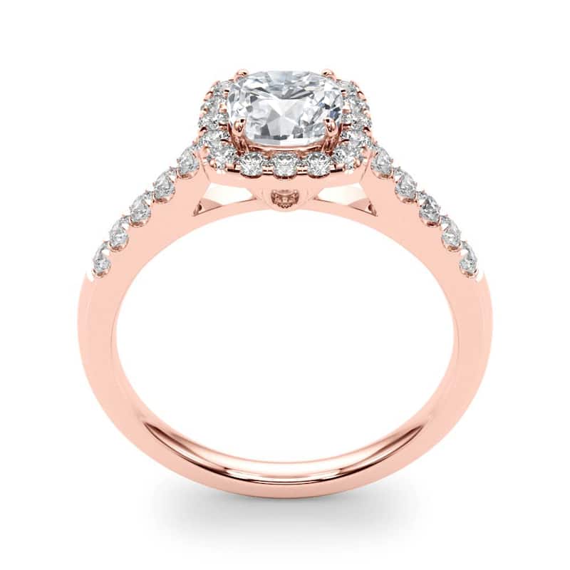Auriya 14k Rose Gold Lab Grown Cushion Diamond Halo Engagement Ring 0.50 to 5.00 ct. tw. (F-G VS)