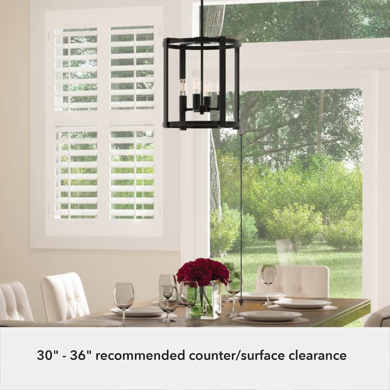 Hunter Astwood 16" 4-Light Round Chandelier, Dining Room Table, Kitchen Island, Cage, Transitional, Art-Deco