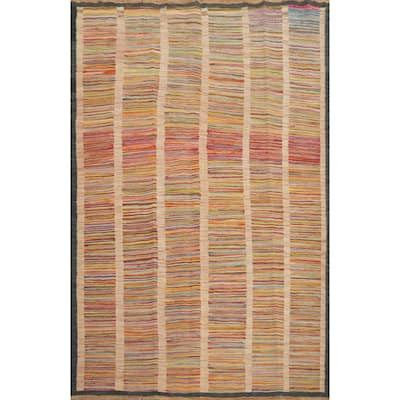 Hand Woven Oriental 100% Wool Carpet Southwestern Geometric Multi-Colored Kilim Area Rug - 6' 3'' X 4' 8''