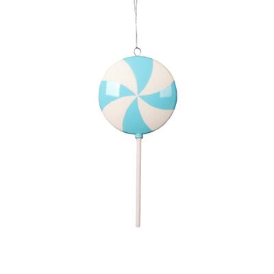Vickerman 9" Baby Blue Flat Round Lollipop, 6 per bag.