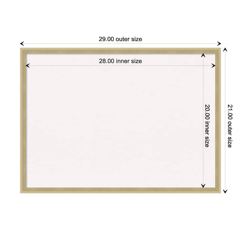 Lucie Wood Framed White Corkboard Bulletin Board - Lucie Champagne - Board Size 28x20