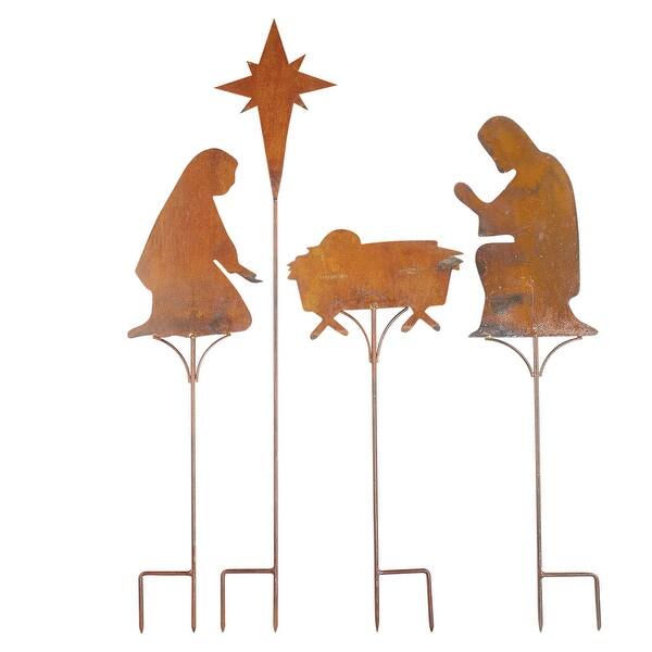 Shop Art Artifact Nativity Scene Garden Stakes 4 Piece Set