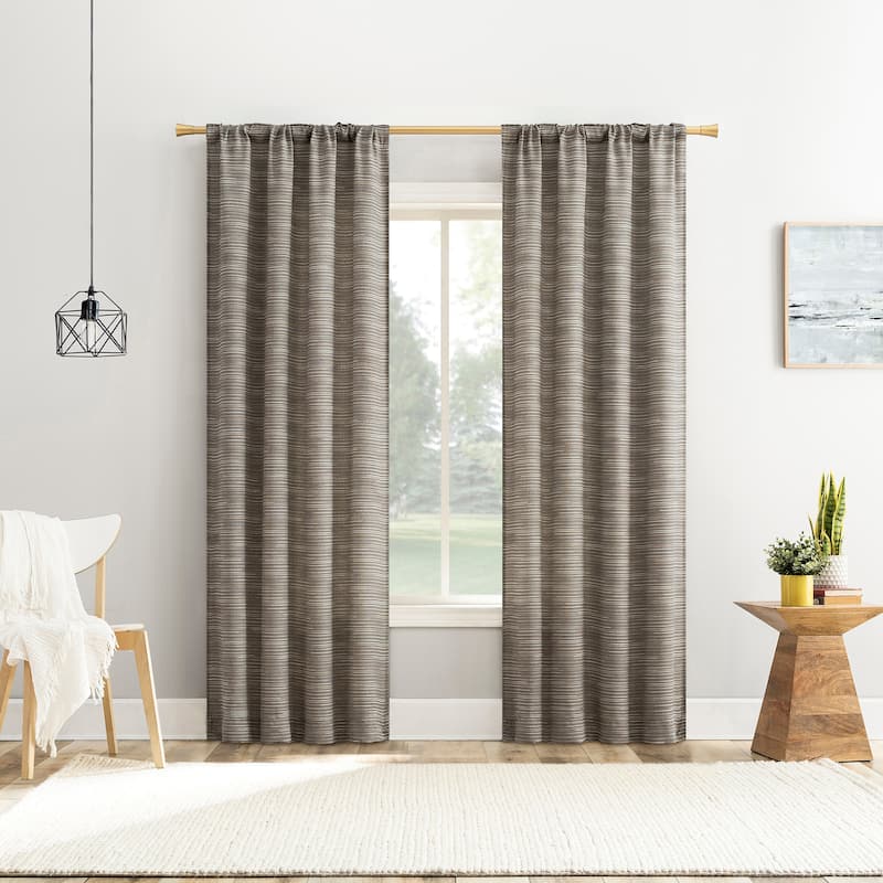 No. 918 Laurel Space Dyed Textured Semi-Sheer Back Tab 1-Piece Curtain Panel, Single Panel