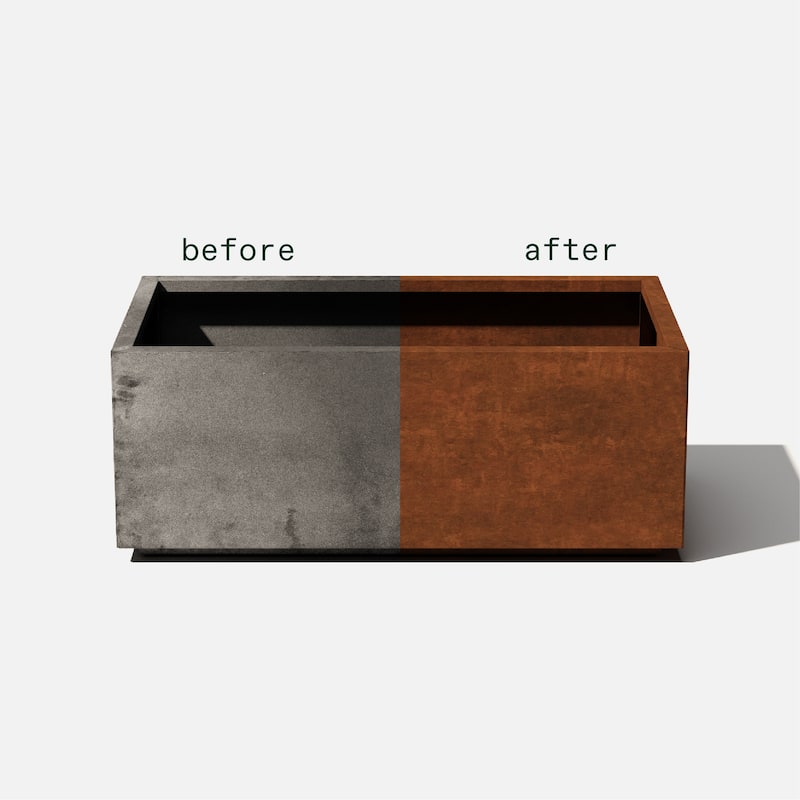 Corten Steel Series Long Box Planter