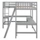 preview thumbnail 14 of 13, Style and Functional Design Wood Loft Bed with Solid Construction, 2 Built-in L-Shaped Desks, Twin Size, Grey