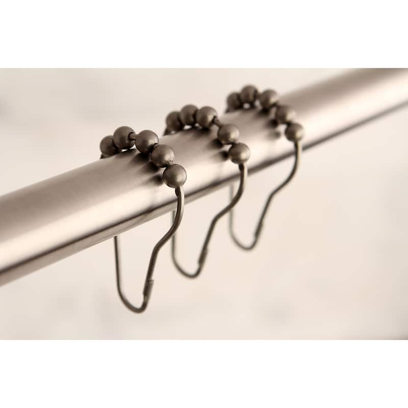 Utopia Alley Double Roller Ball Stainless Steel Shower Curtain Hooks Rings, Set of 12 - Brushed Nickel