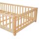 Twin/Full/Queen size Floor Platform Bed with Fence and Door for Kids, Toddlers