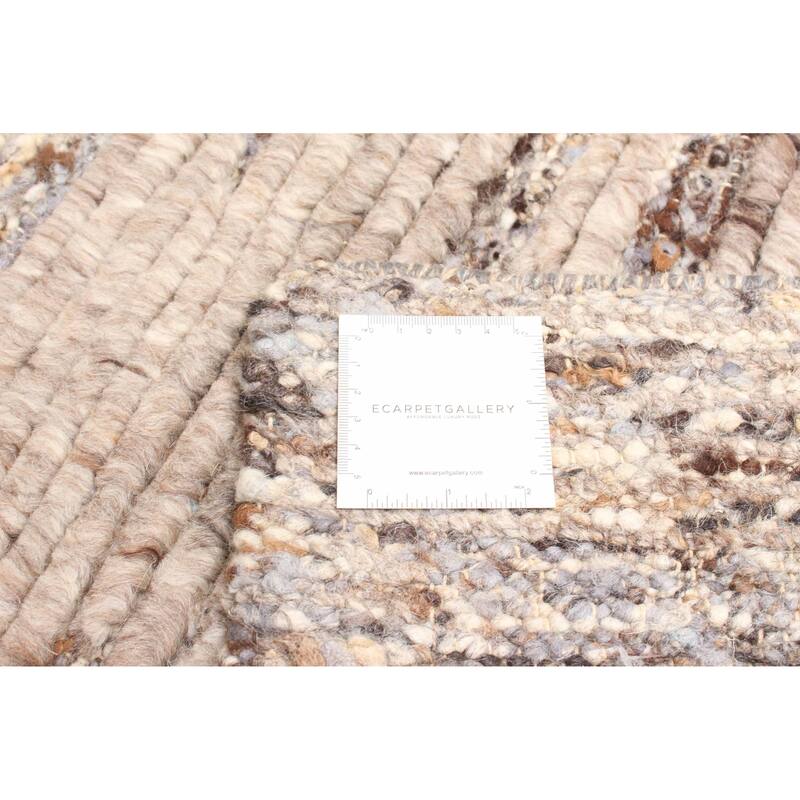 ECARPETGALLERY Braid weave Sienna Taupe Wool Rug - 5'3 x 8'0