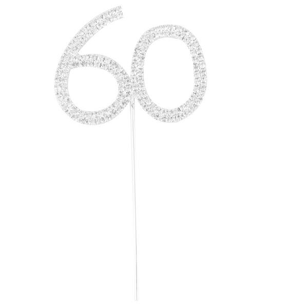 Rhinestone Decoration Number 60 Shaped Handicraft DIY Cupcake Cake ...