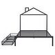 preview thumbnail 10 of 71, Metal Platform Bed With Two Drawers,House-Shaped Headboard Design