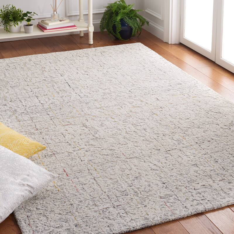 SAFAVIEH Handmade Metro Rudolfa Modern Wool Rug - 4' x 6' - Grey/Ivory