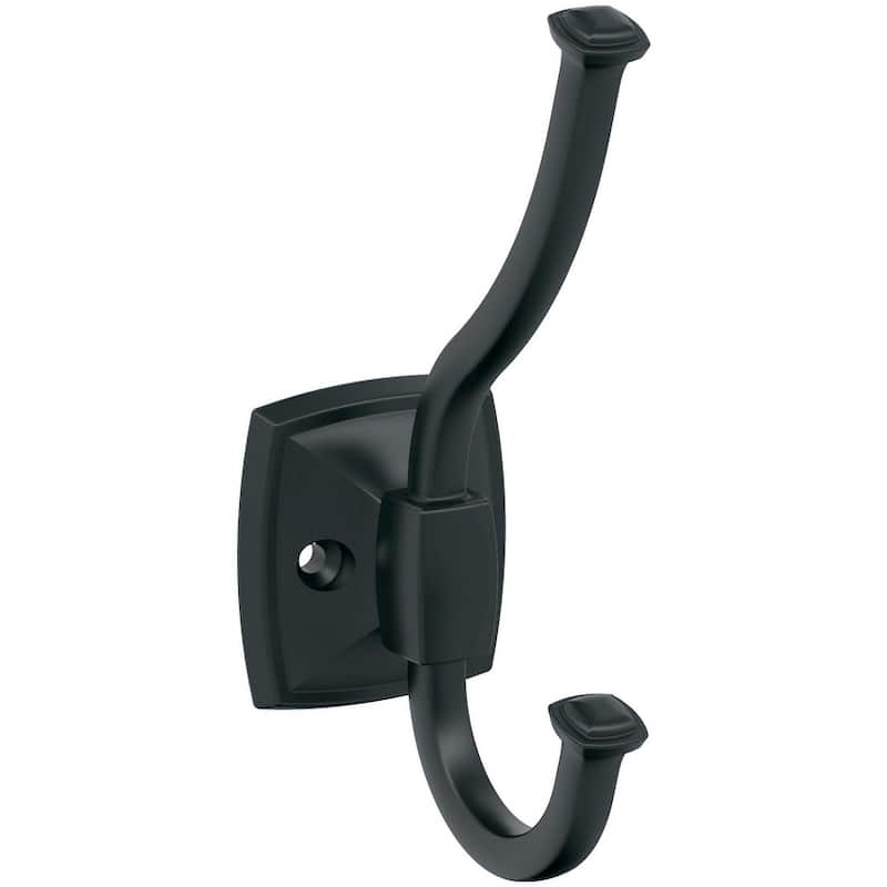 Amerock H37002 Kinsale Double Robe Hook - Matte Black