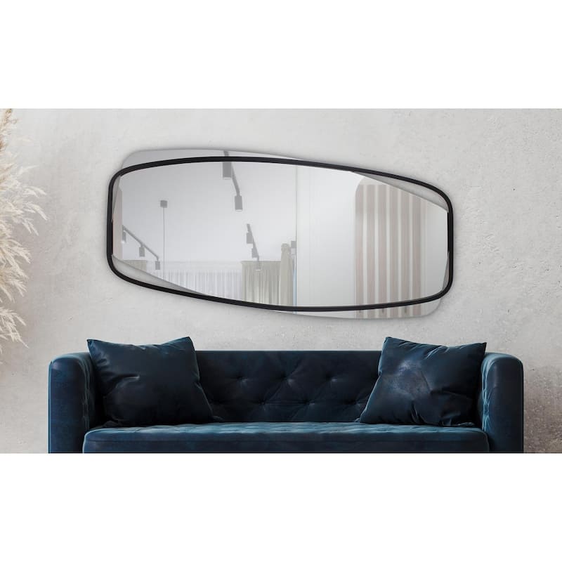 Allan Andrews Black Metal Framed Illusion Full Length Wall Mirror - 60"H x 26"W