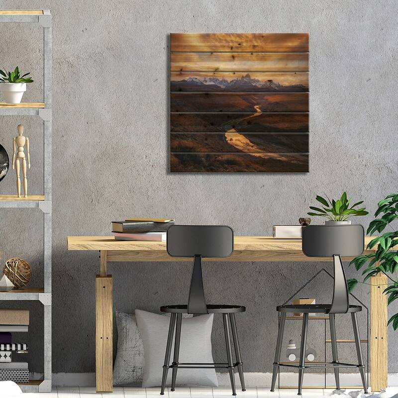 View From The Gorge Print On Wood by Yan Zhang - Multi-Color