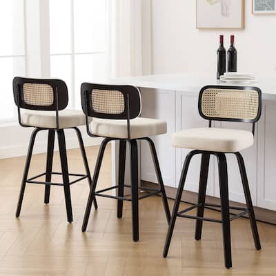 26"/29" Swivel Counter/Bar Stools with Black Bentwood Legs