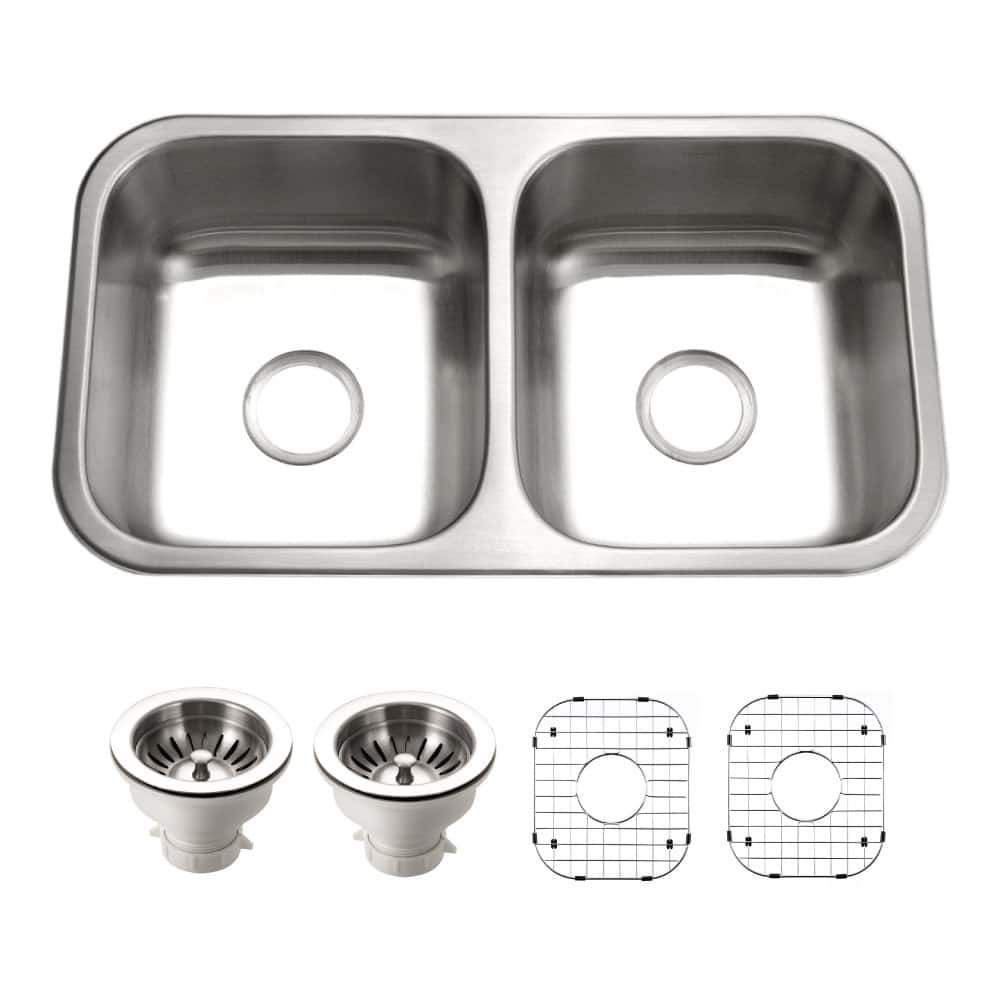 Houzer ED-3108-C Elite 31-1/2" Undermount Double Basin Stainless Steel - Stainless Steel