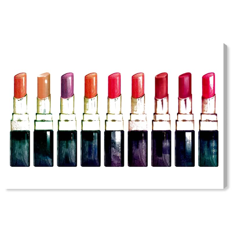 Wynwood Studio Canvas Fashion and Glam Lipstick Galore Red and Dark Red Glam Wall Art Canvas Print