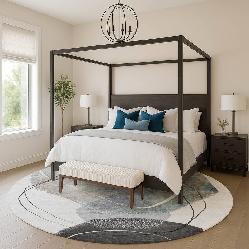 Premium Washable Super Soft Modern Citzi Mayfield Rug - Ivory - 8' x 8'