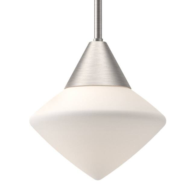 Alora Lighting PD537508OP Nora 8" Wide Mini Pendant with Opal Glass - Brushed Nickel