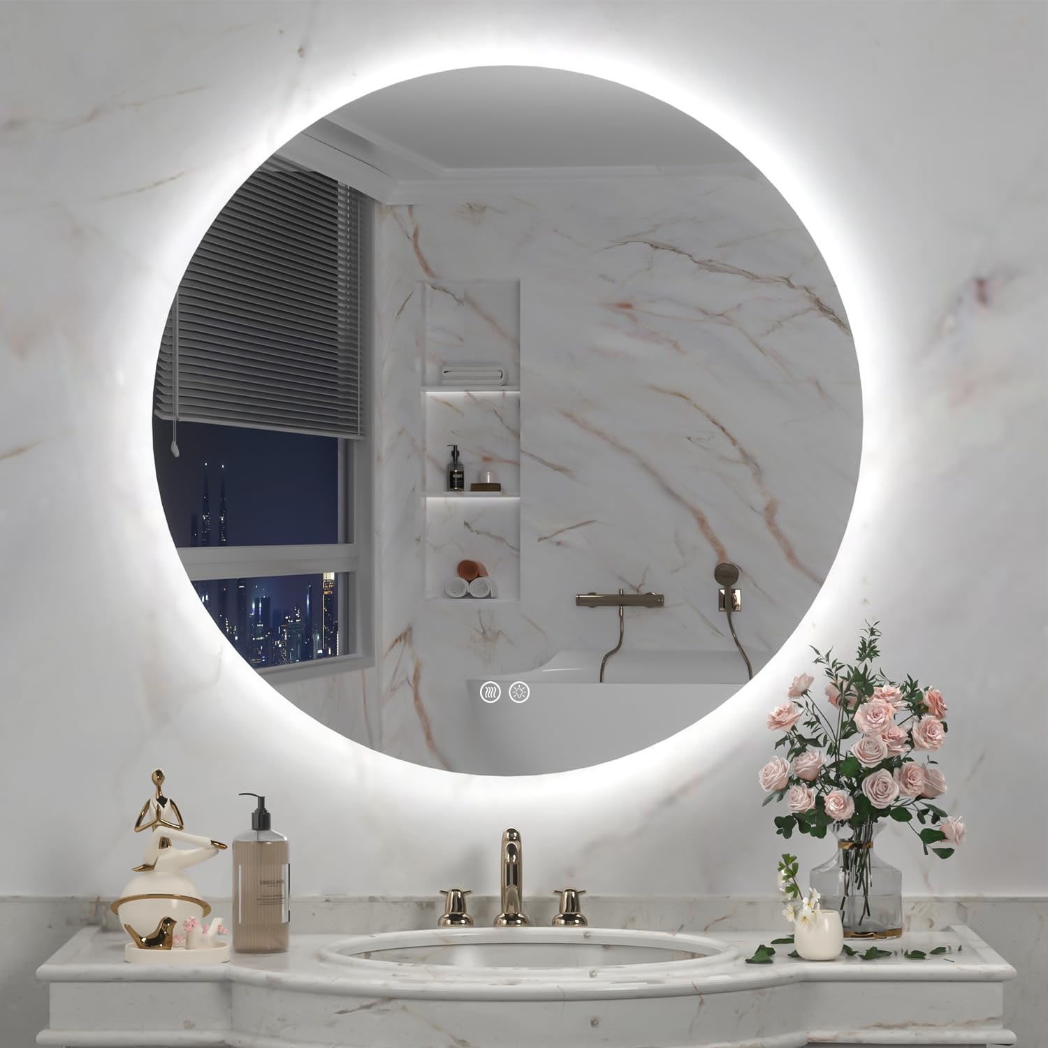 Round bathroom mirror with backlight new arrivals
