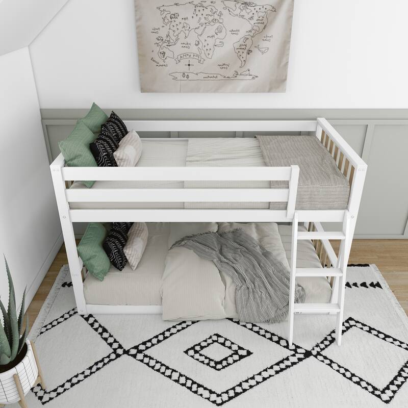 Max and Lily Scandinavian Twin over Twin Low Bunk Bed