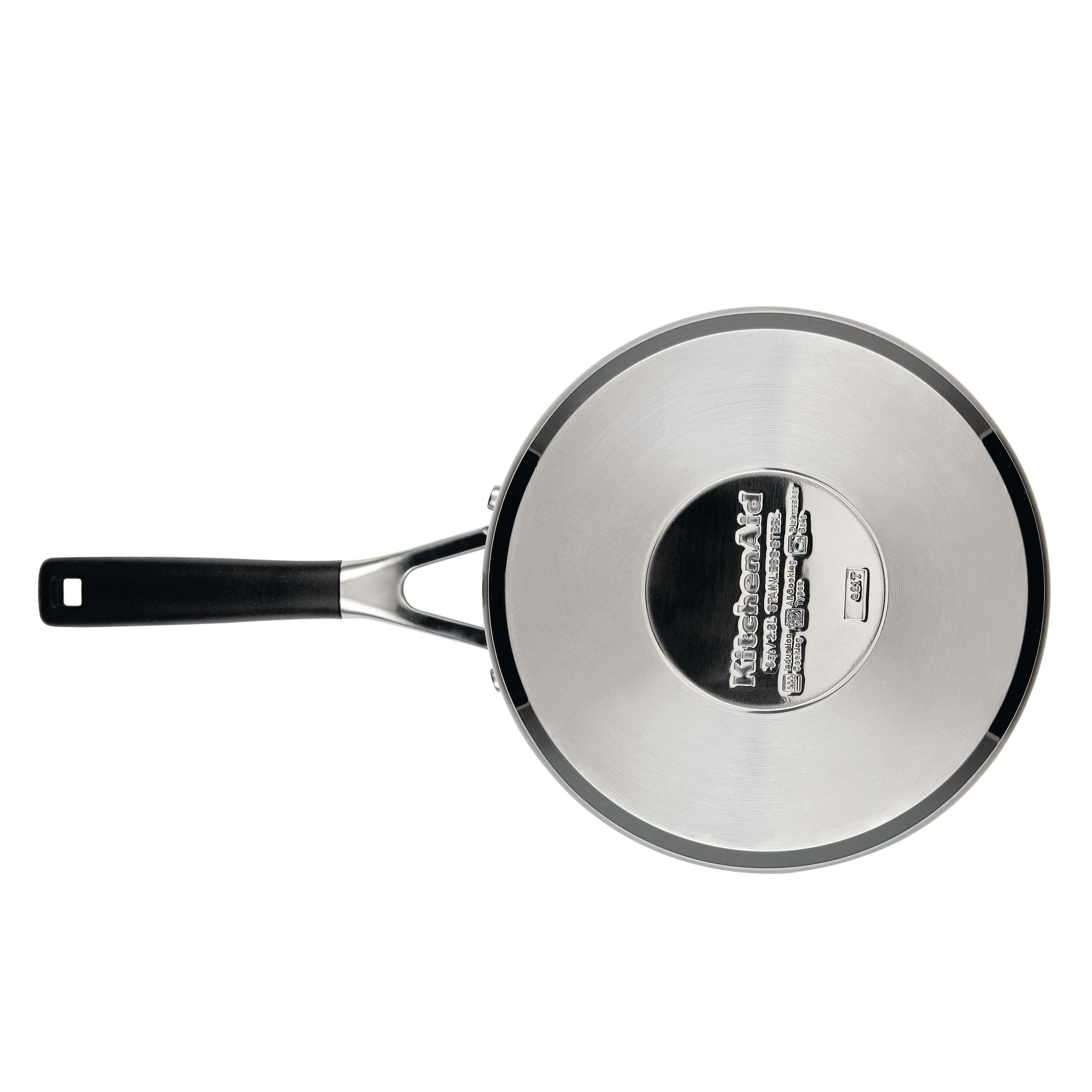 KitchenAid Stainless Steel Induction Saucepan with Lid, 3-Quart, Brushed Stainless  Steel - Bed Bath & Beyond - 38077592