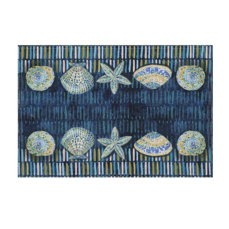 Laural Home Embellished Shells Placemat Set of 4 - 13" x 19"