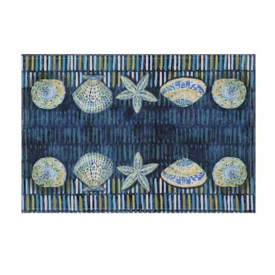 Laural Home Embellished Shells Placemat Set of 4 - 13" x 19"