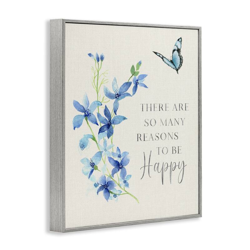 Stupell Reasons To Be Happy Floral Framed Giclee Art Design By Janet Tava