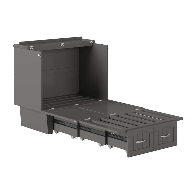 Sydney Twin Murphy Bed Chest with 6 inch Mattress