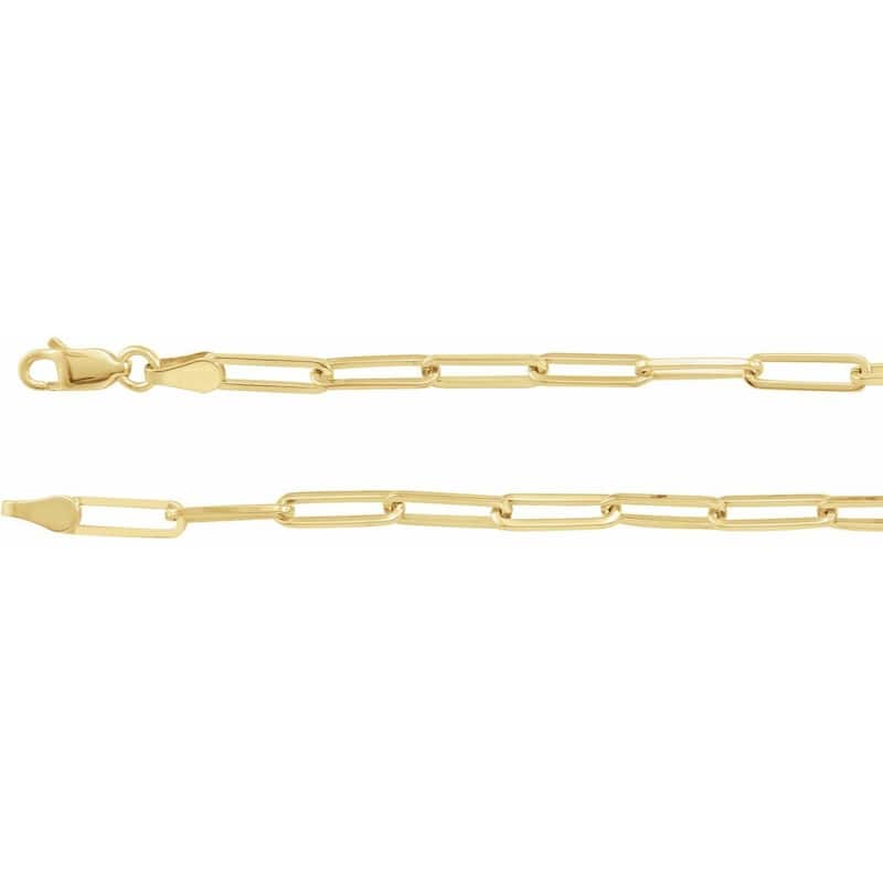 Curata 14k Yellow Gold 1.95mm Paperclip Chain (Lobster)